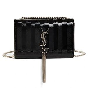 Authentic Saint Laurent Small Kate Textured Stripe Leather Crossbody Bag